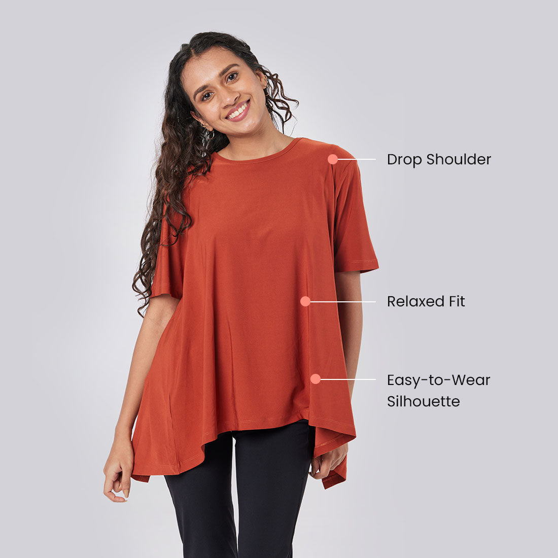 Drop Shoulder Two-Way Tops for Women