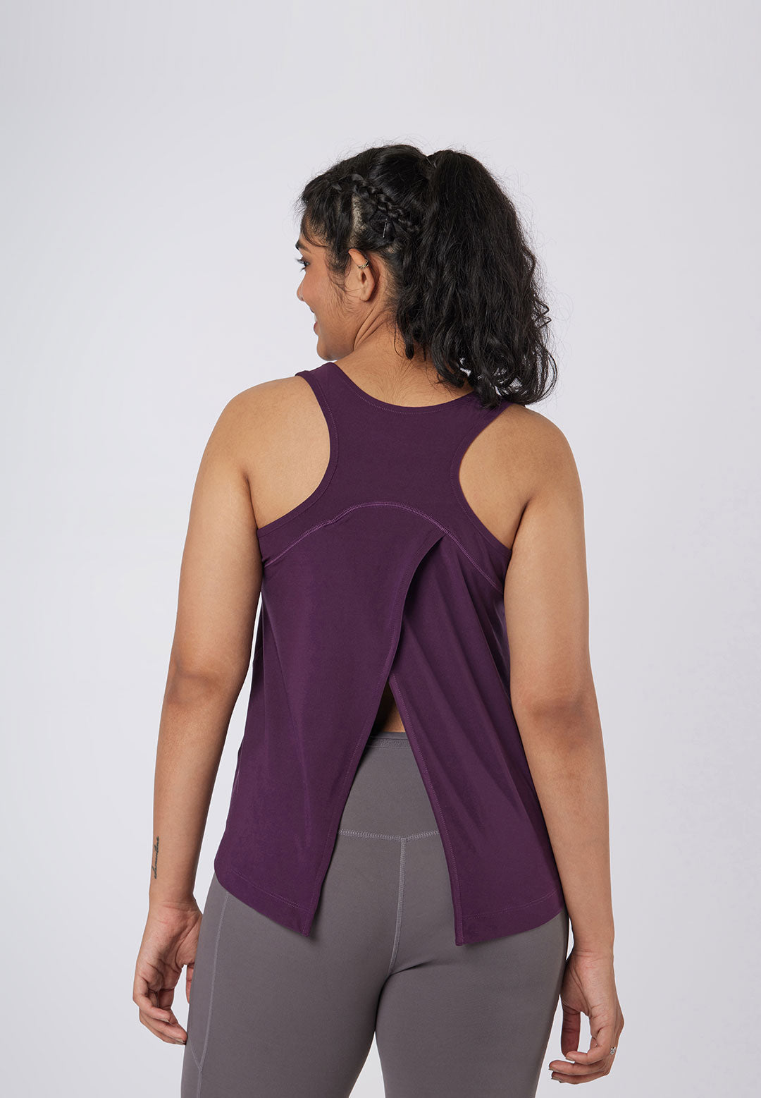 Round Neck Split Back Tank Tops for Women & Girls