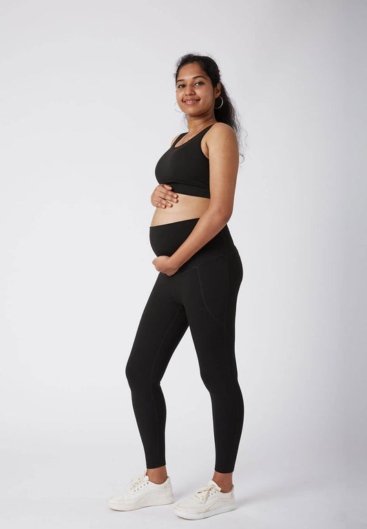High Waisted Maternity Leggings with Pockets