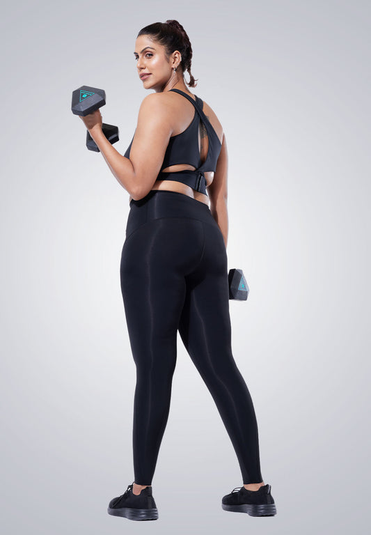 High Waisted Ankle Length Sports Leggings with Pockets for Women