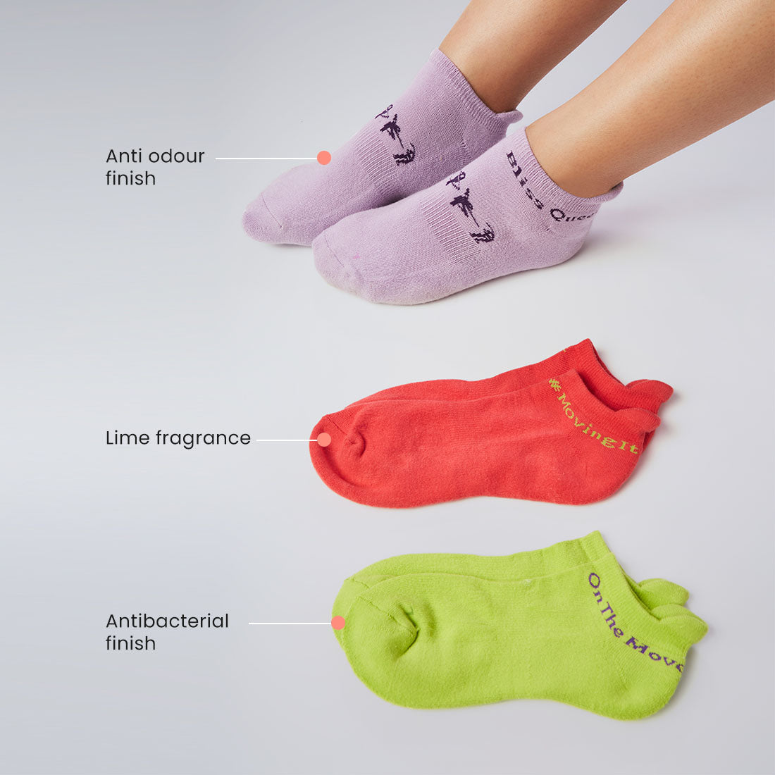 Ankle Length Cushioned Sports Socks for Women
