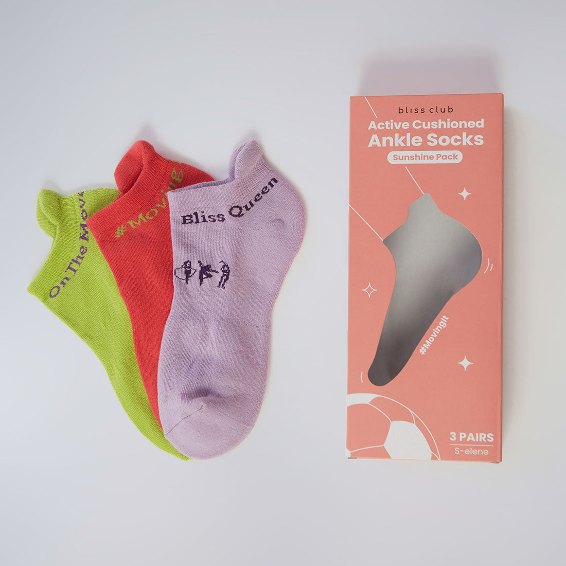 Ankle Length Cushioned Sports Socks for Women
