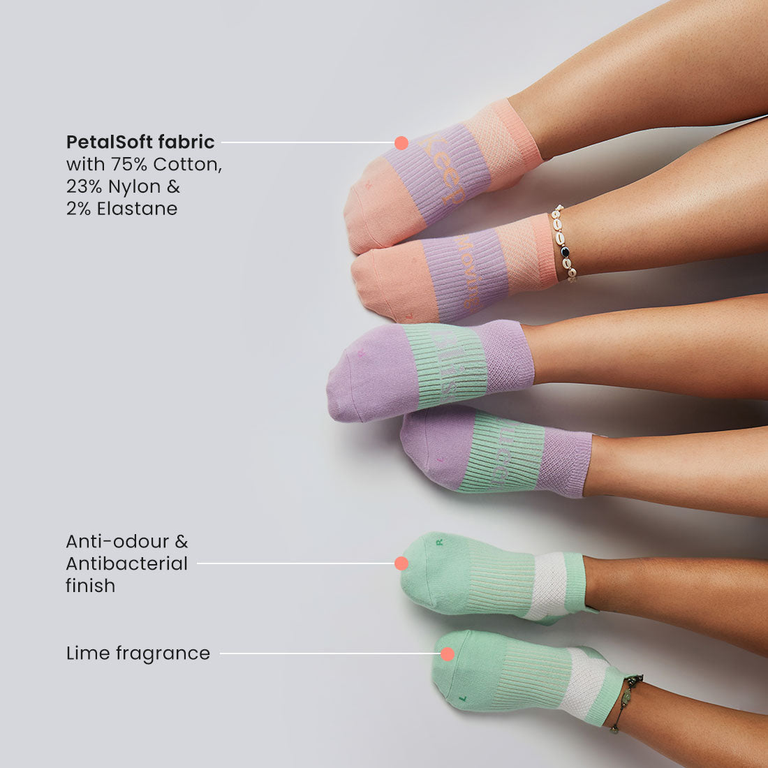 Ankle Length Cotton Gym Socks for Women