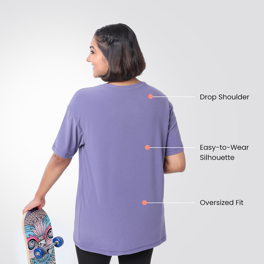 Round Neck Oversized T-Shirts for Women & Girls