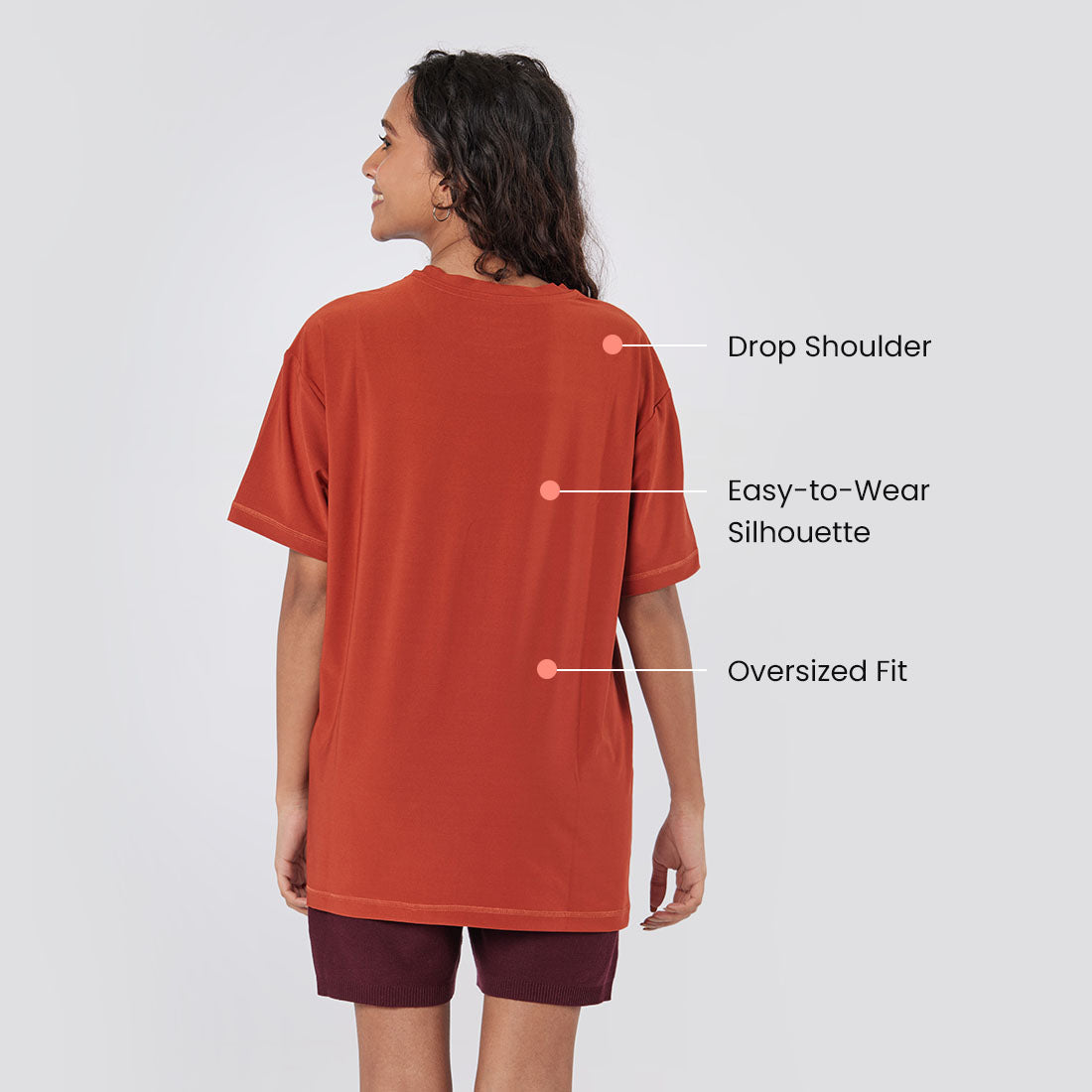 Round Neck Oversized T-Shirts for Women & Girls