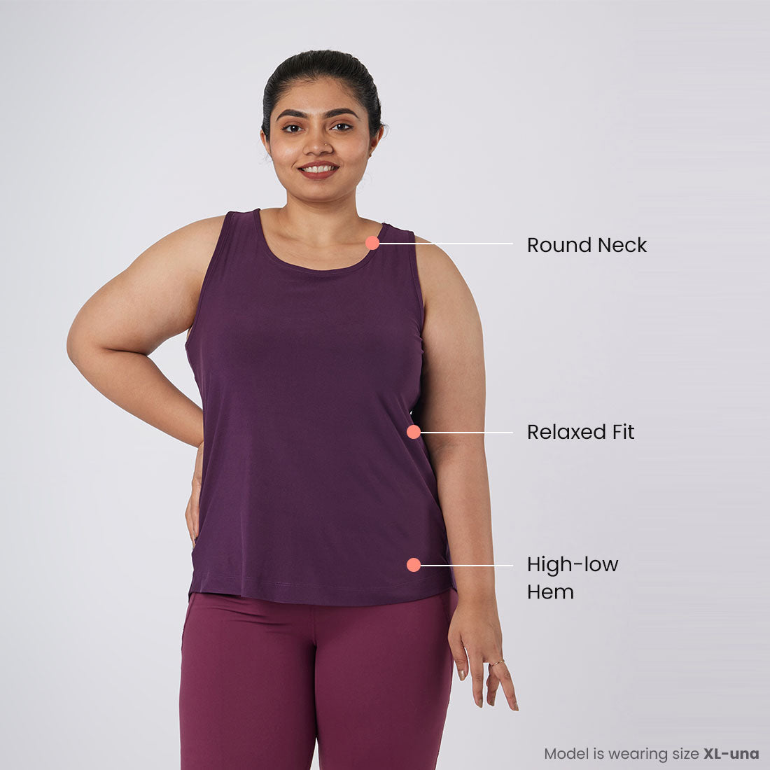Round Neck Split Back Tank Tops for Women & Girls