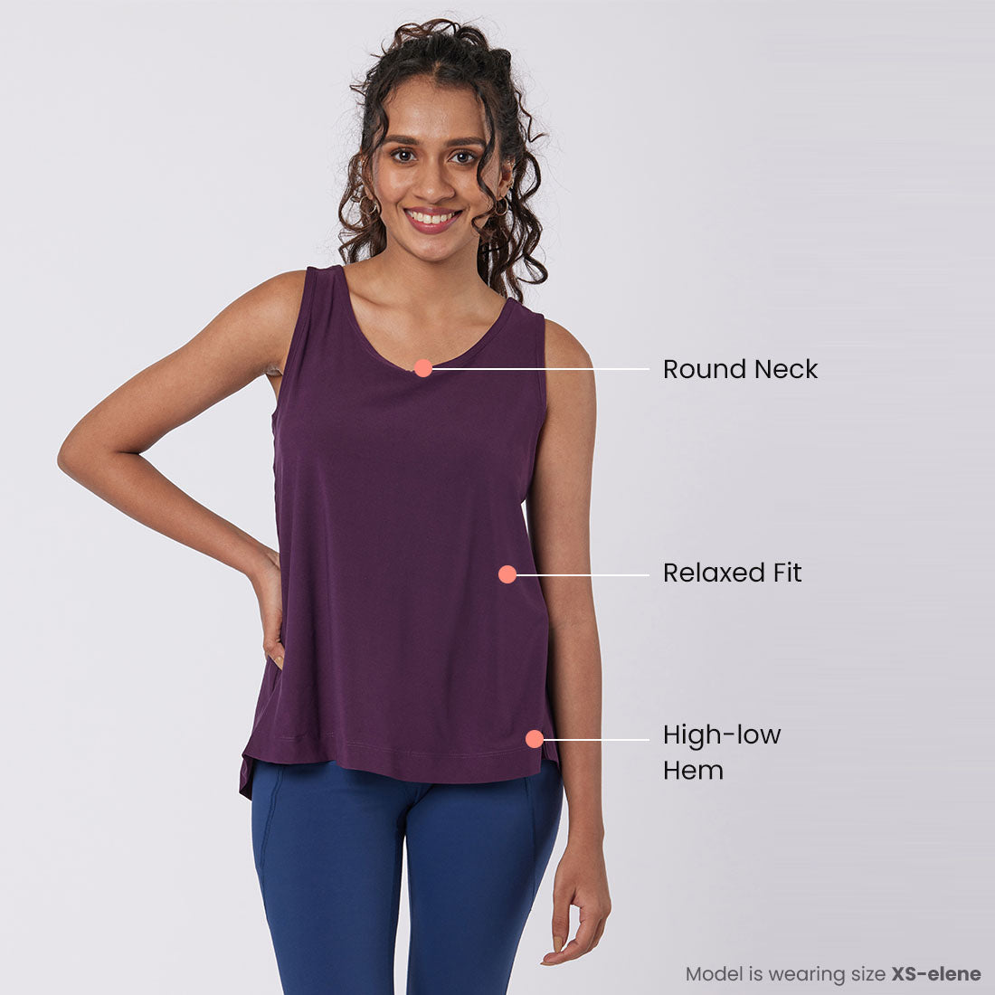 Round Neck Split Back Tank Tops for Women & Girls