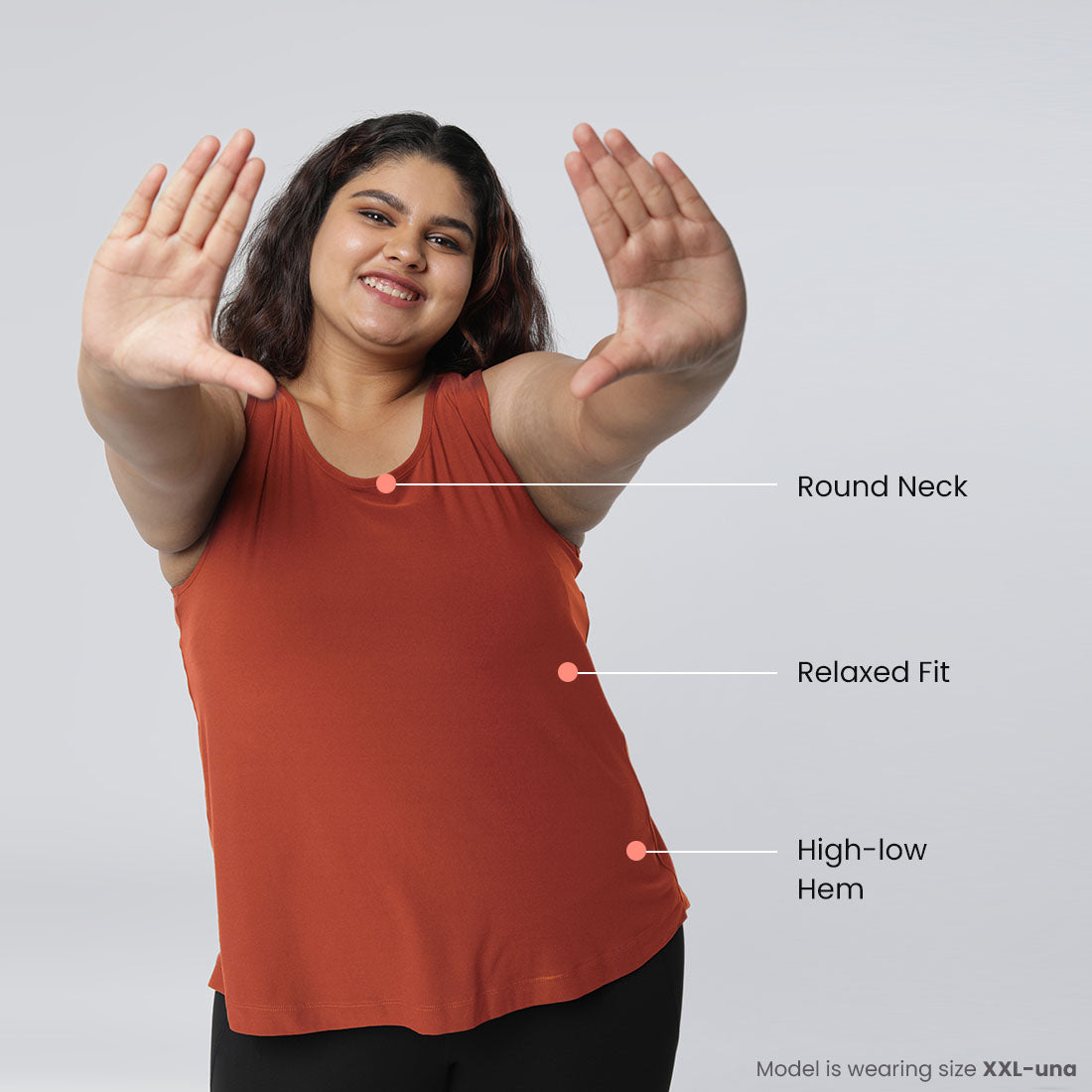 Round Neck Split Back Tank Tops for Women & Girls