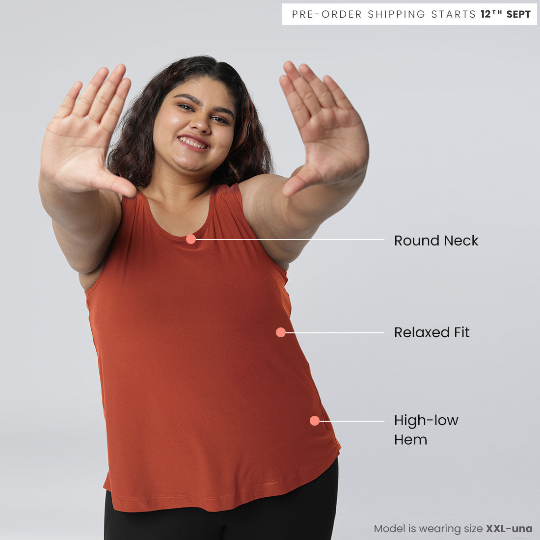 Round Neck Split Back Tank Tops for Women & Girls