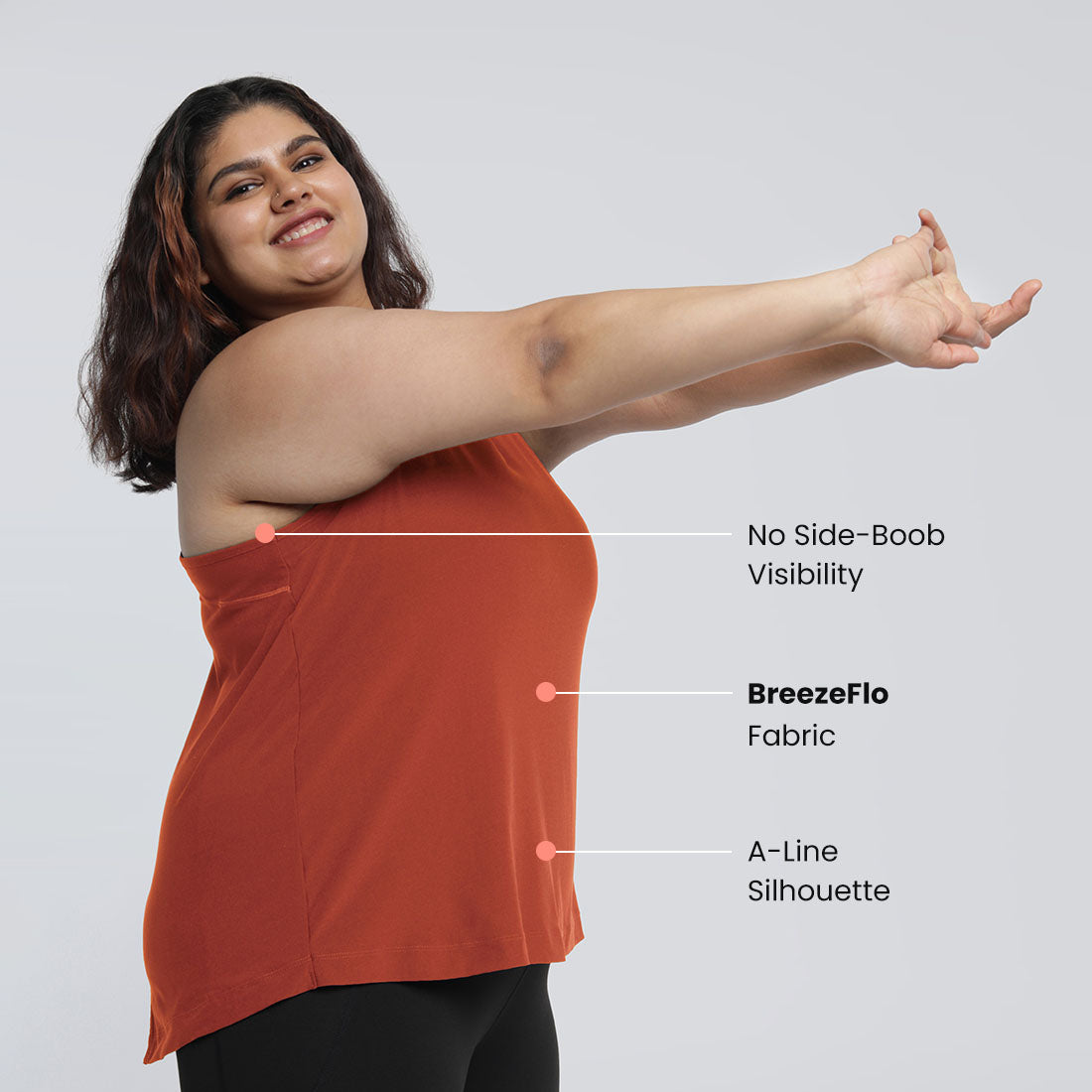 Round Neck Split Back Tank Tops for Women & Girls
