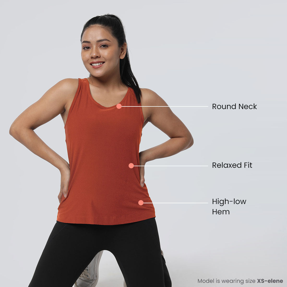 Round Neck Split Back Tank Tops for Women & Girls