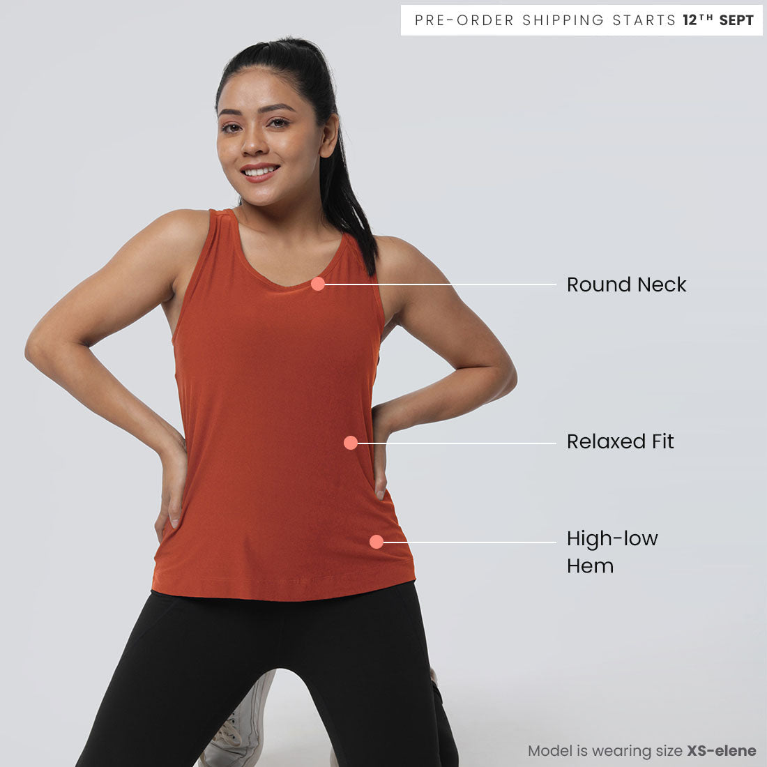 Round Neck Split Back Tank Tops for Women & Girls