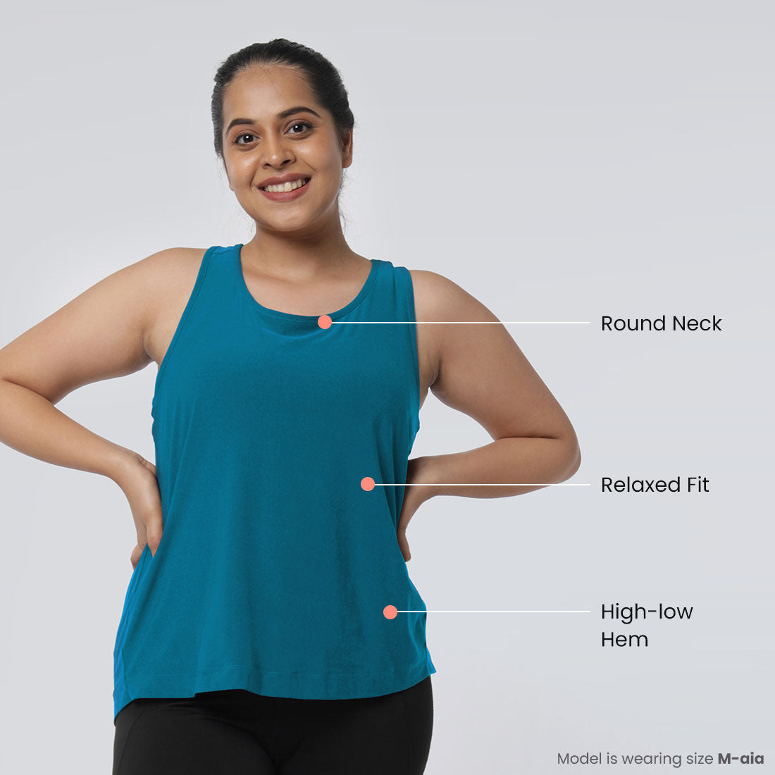 Round Neck Split Back Tank Tops for Women & Girls