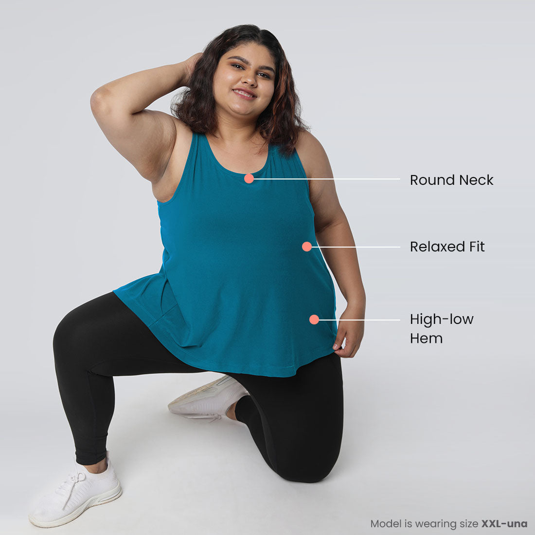 Round Neck Split Back Tank Tops for Women & Girls