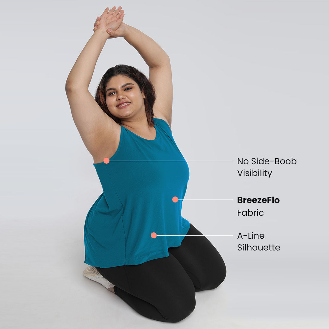 Round Neck Split Back Tank Tops for Women & Girls
