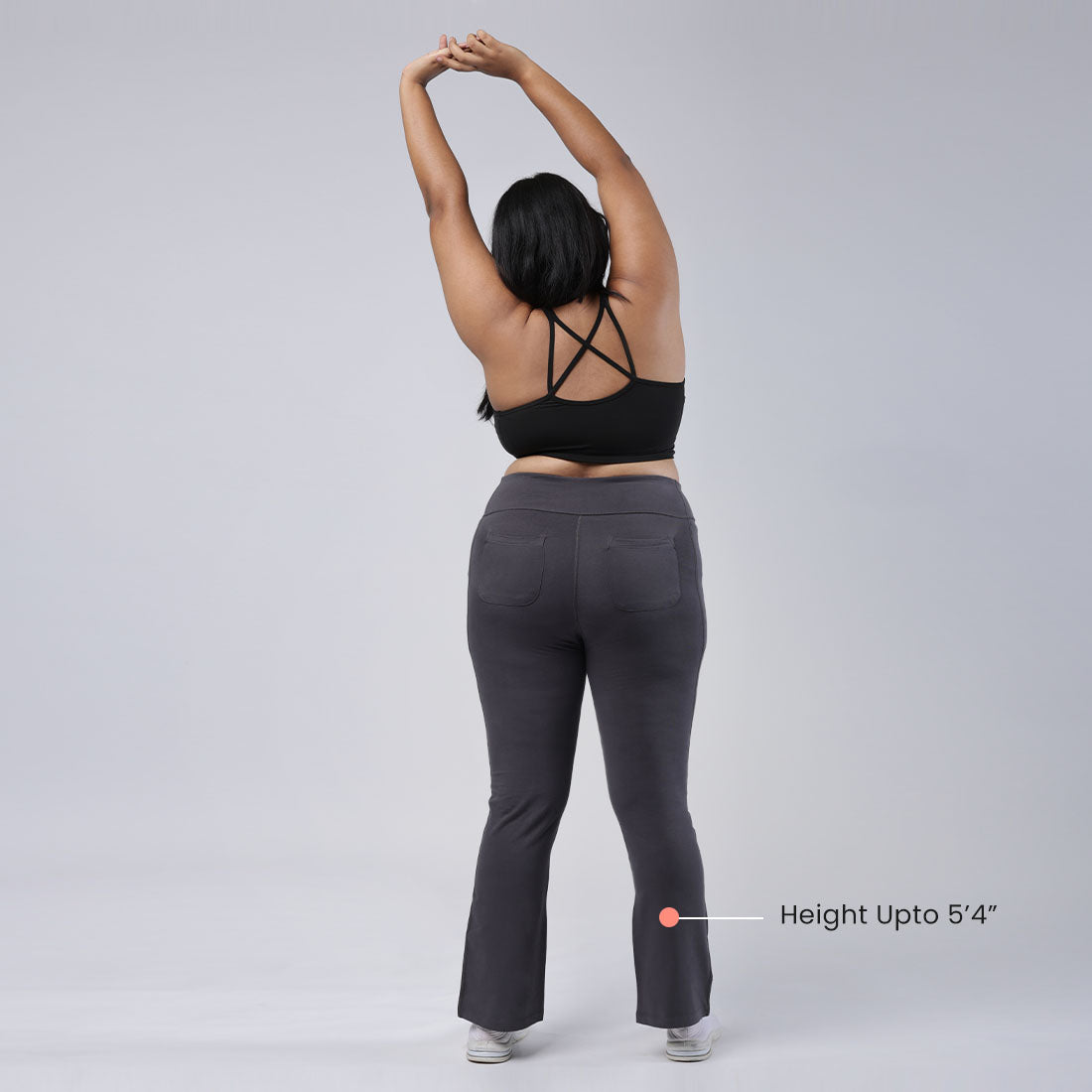 High Waisted Cotton Flare Pants with Pockets for Women