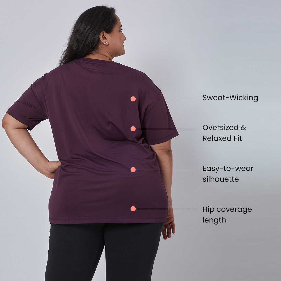 Round Neck Oversized T-Shirts for Women & Girls