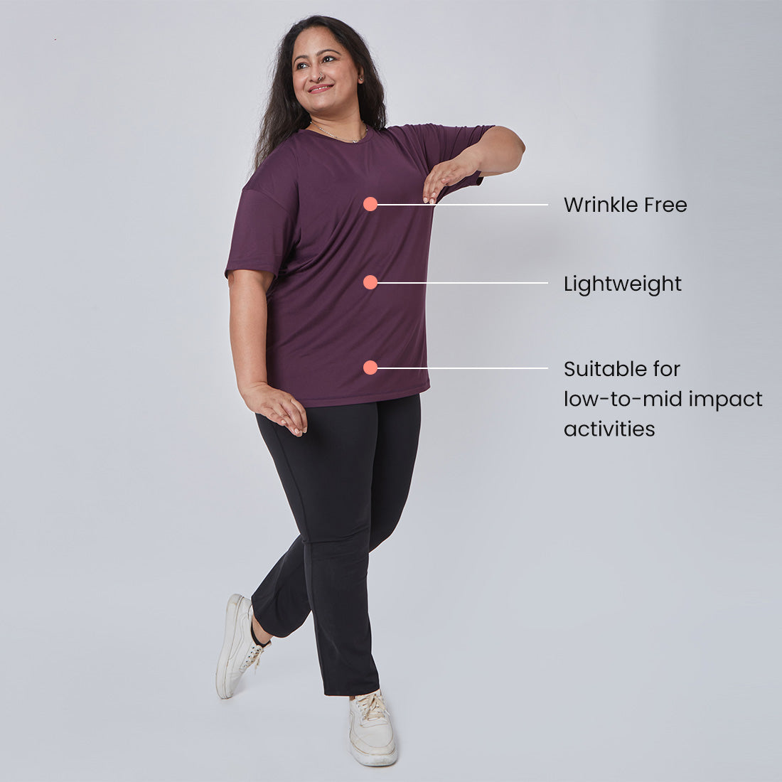 Round Neck Oversized T-Shirts for Women & Girls