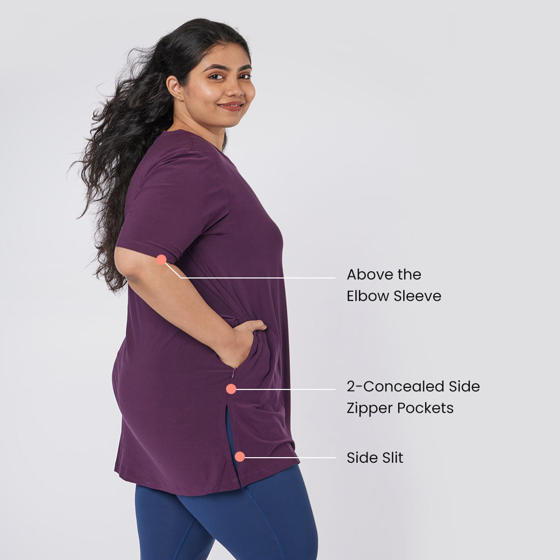 Long T-Shirts with Pockets for Women & Girls