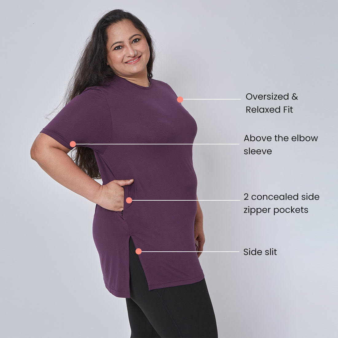 Long T-Shirts with Pockets for Women & Girls
