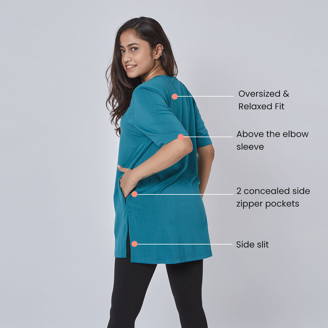 Long T-Shirts with Pockets for Women & Girls