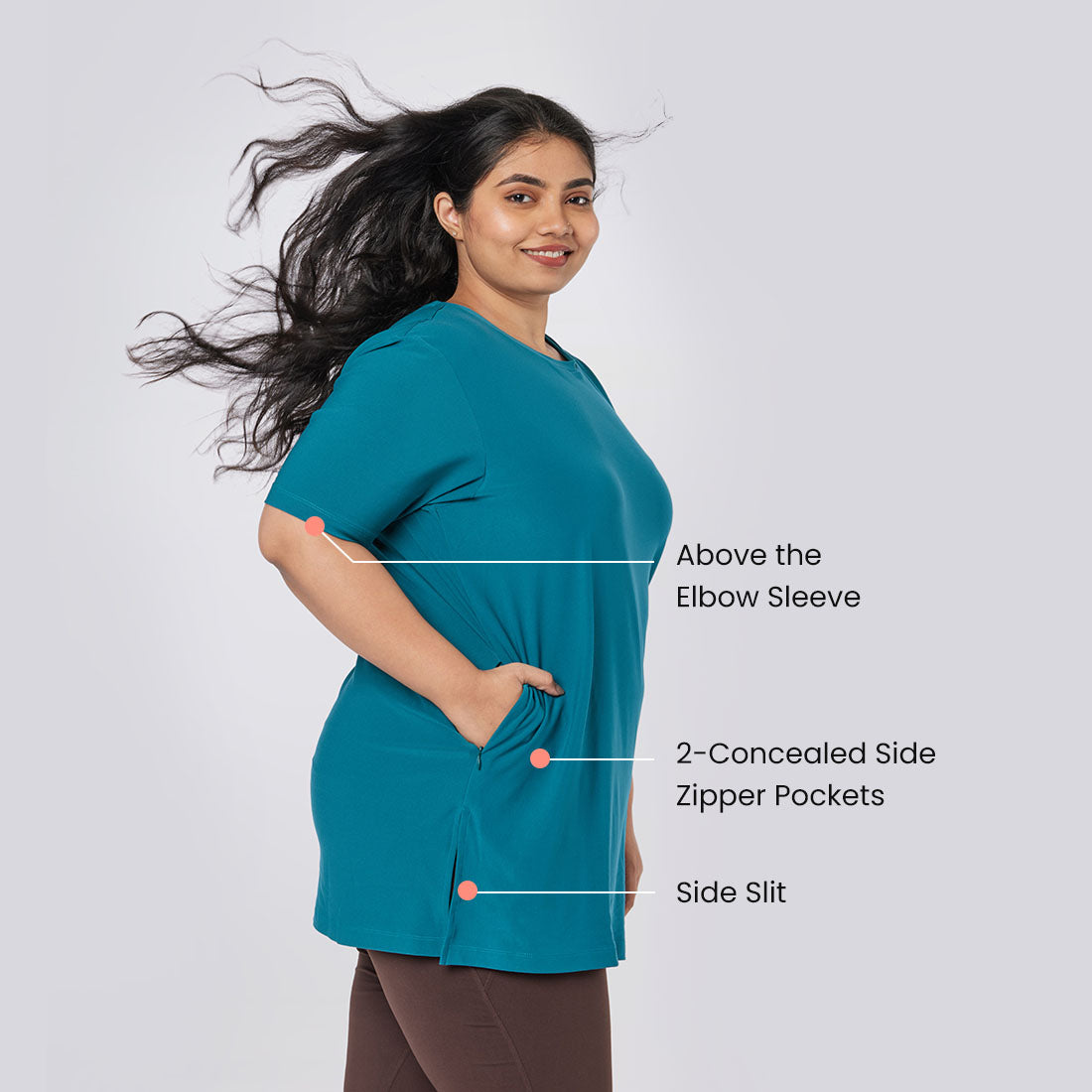 Long T-Shirts with Pockets for Women & Girls
