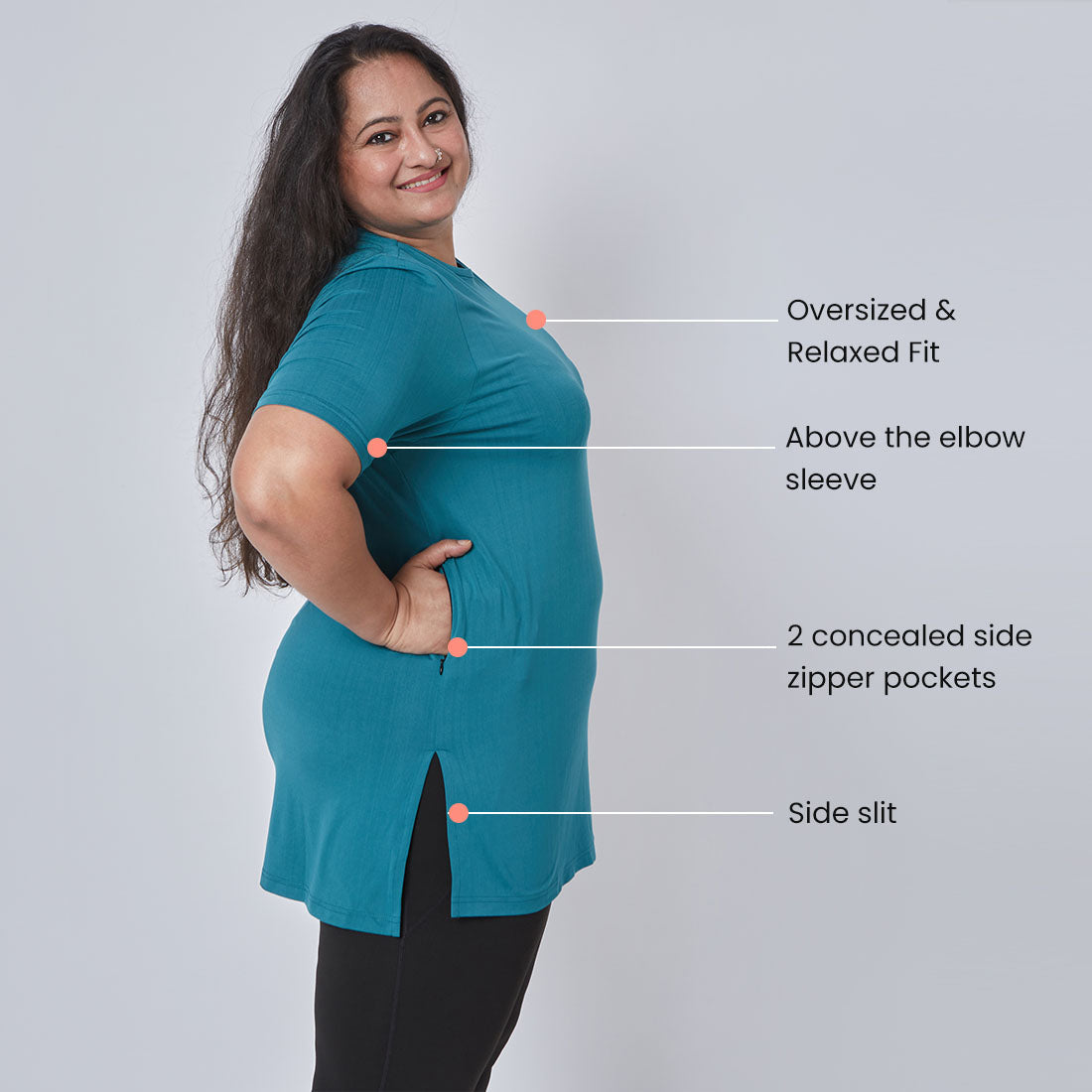 Long T-Shirts with Pockets for Women & Girls