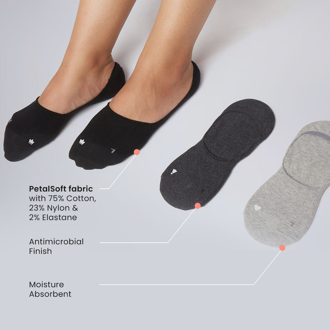 No Show Cotton Socks for Women & Girls