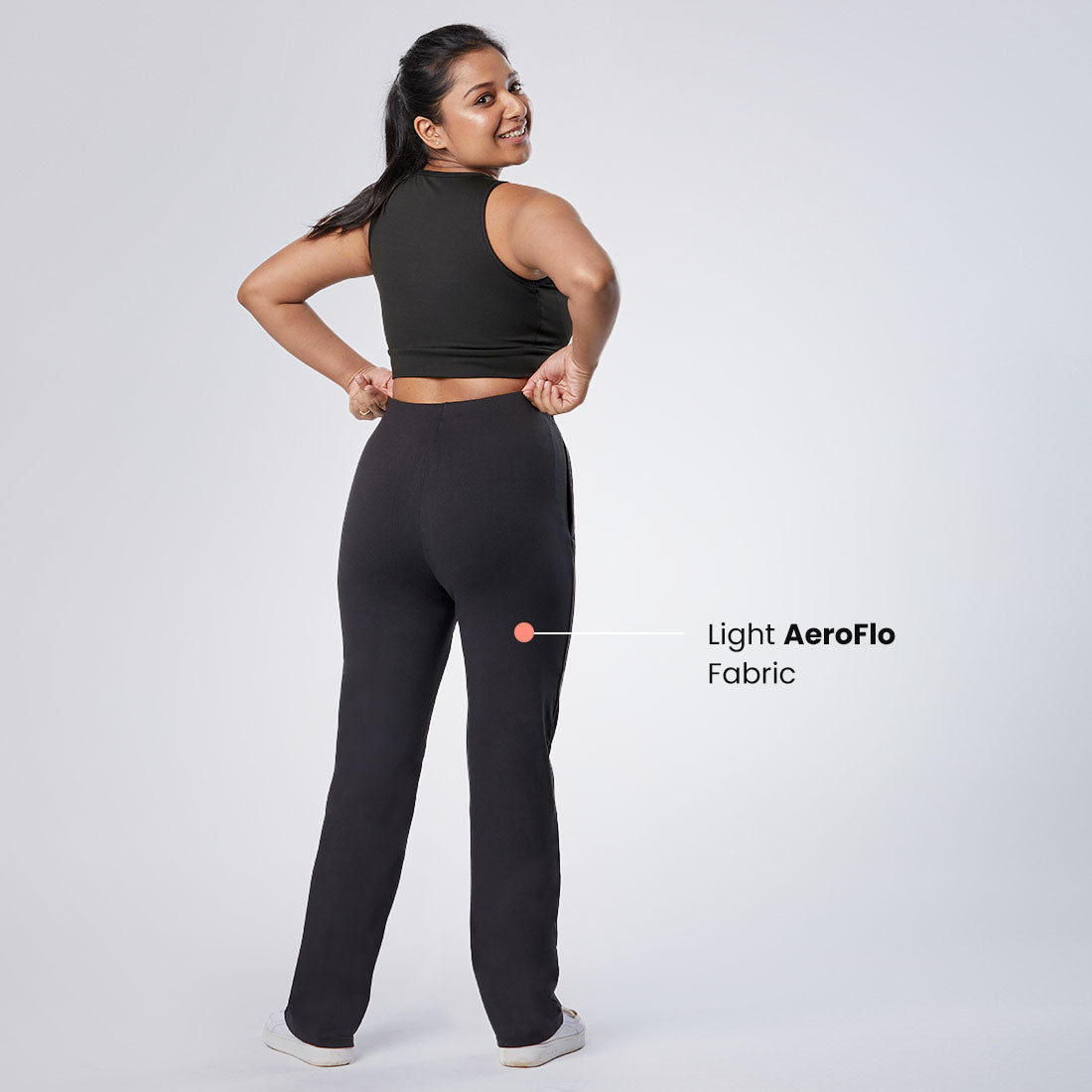 High Waisted Straight Pants with Pockets for Women
