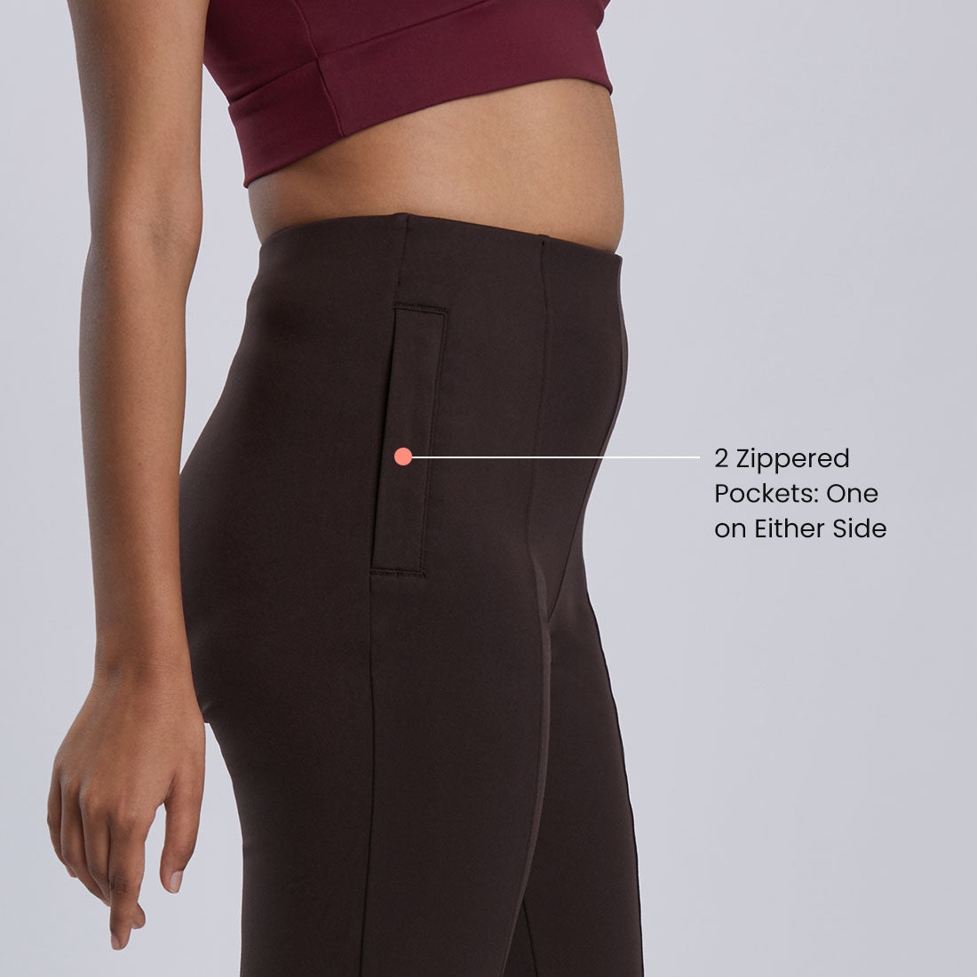 High Waisted Straight Pants with Pockets for Women