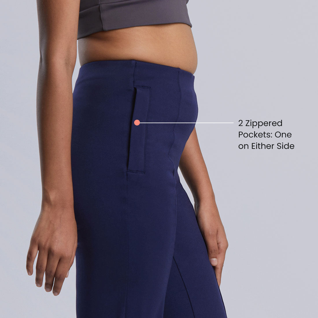 High Waisted Straight Pants with Pockets for Women