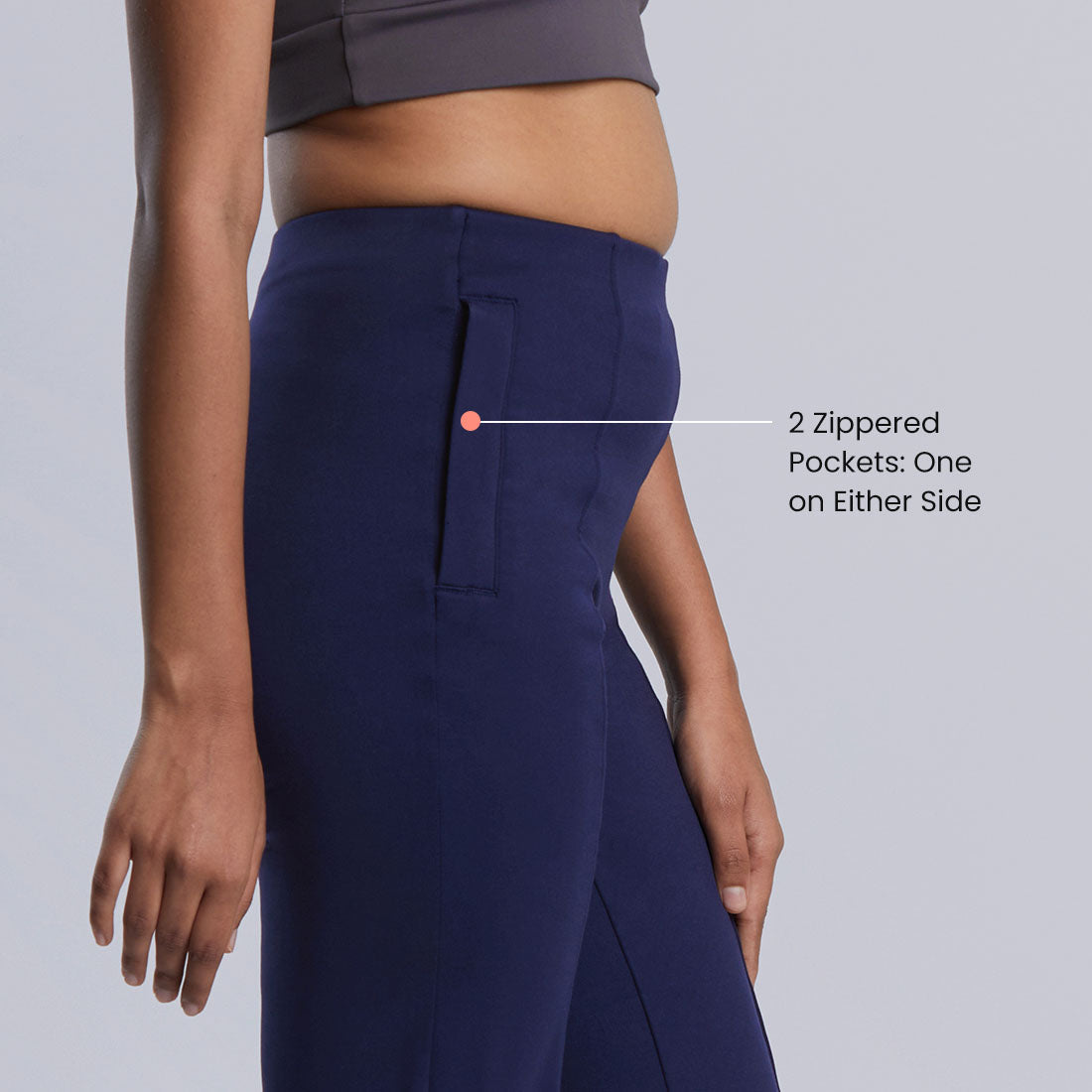 High Waisted Straight Pants with Pockets for Women