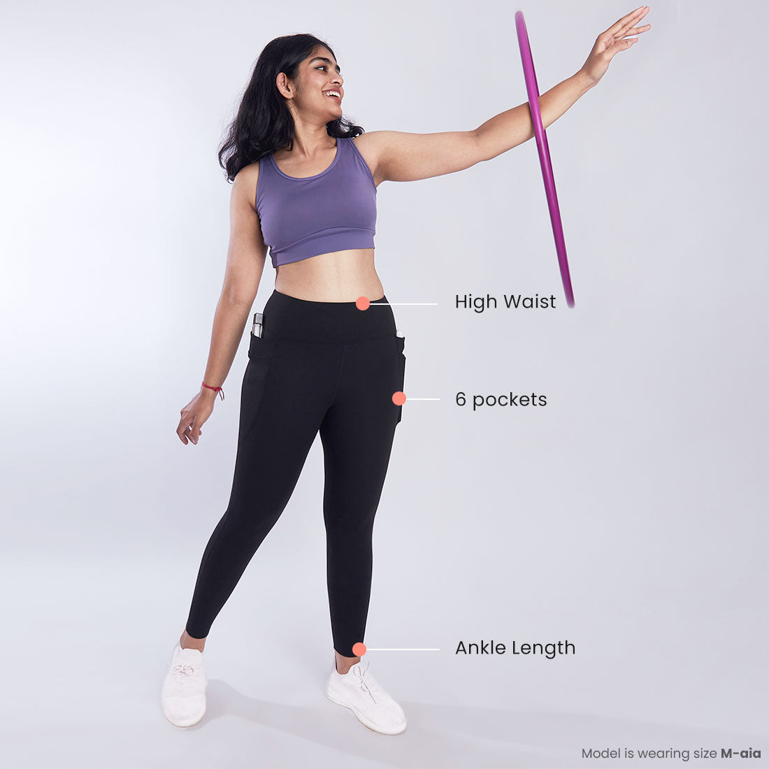 High Waisted Ankle Length Yoga Leggings with Pockets for Women