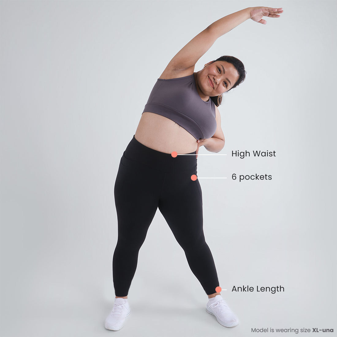 High Waisted Ankle Length Yoga Leggings with Pockets for Women