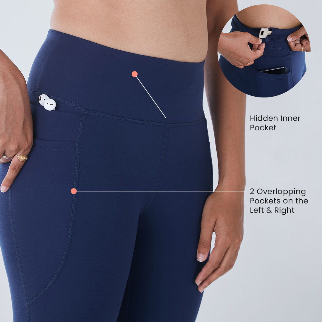 High Waisted Ankle Length Yoga Leggings with Pockets for Women