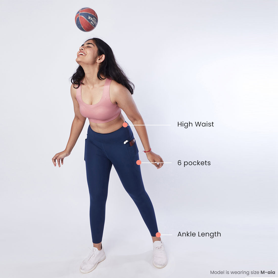 High Waisted Ankle Length Yoga Leggings with Pockets for Women