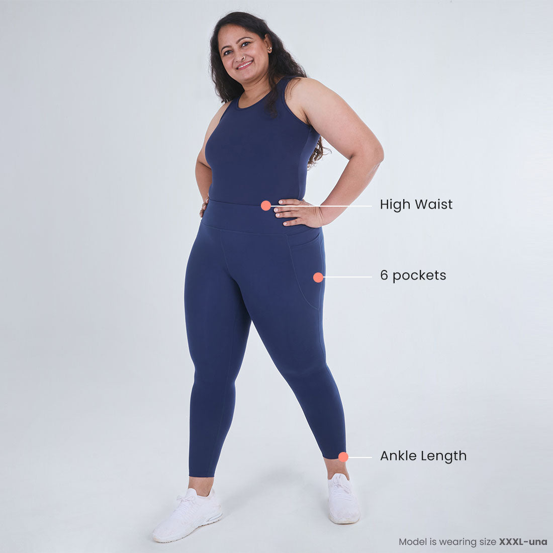 High Waisted Ankle Length Yoga Leggings with Pockets for Women