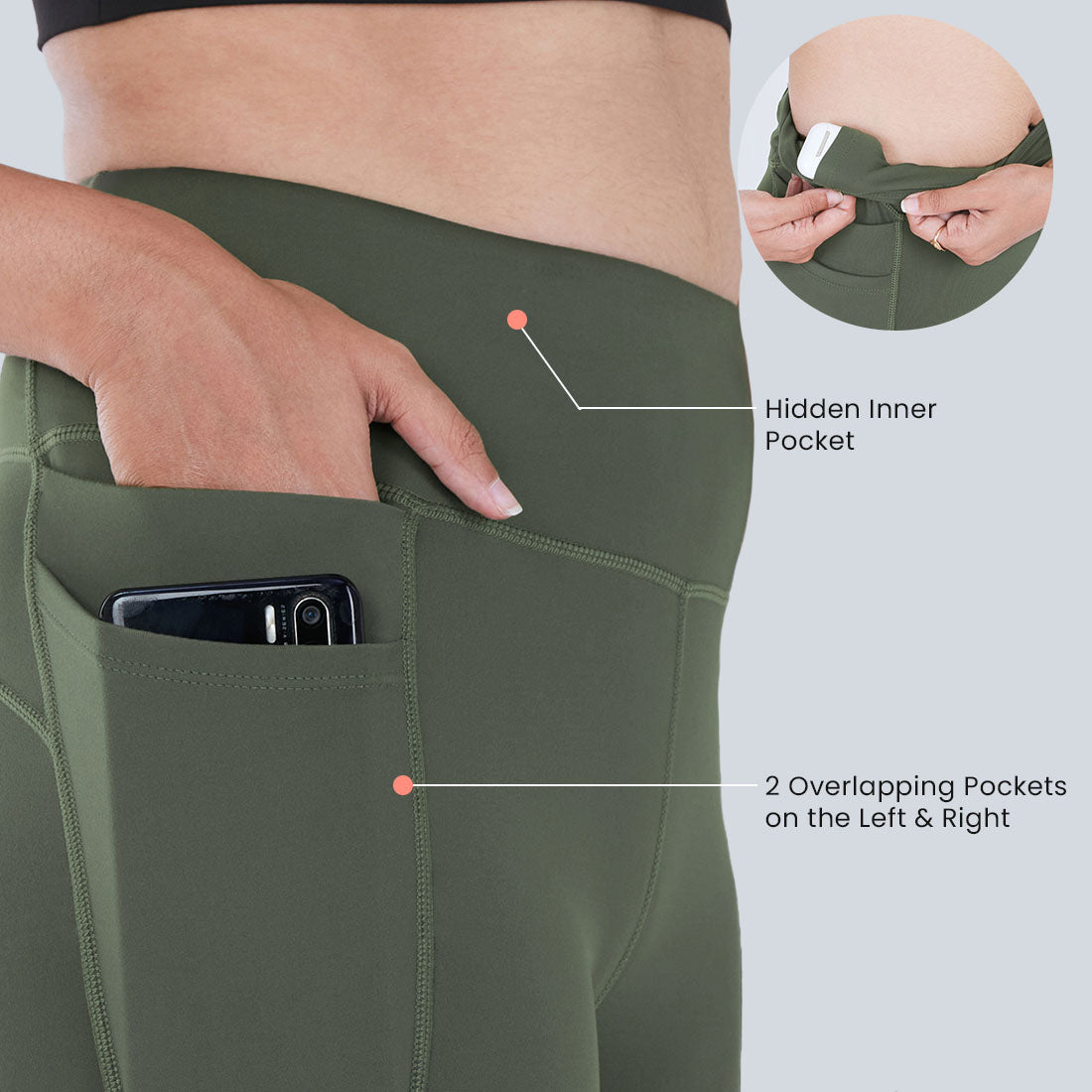 High Waisted Ankle Length Yoga Leggings with Pockets for Women