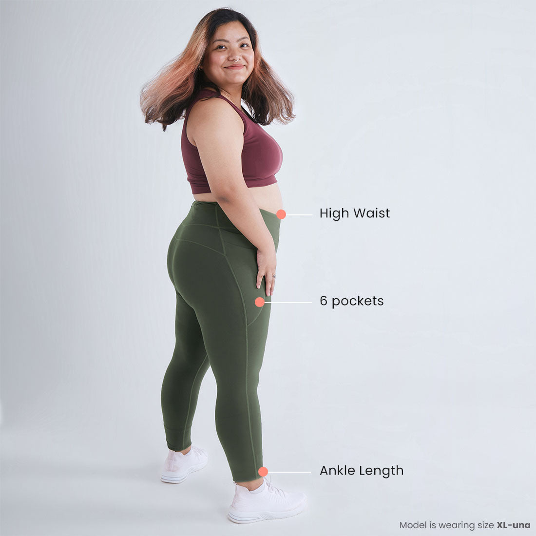 High Waisted Ankle Length Yoga Leggings with Pockets for Women