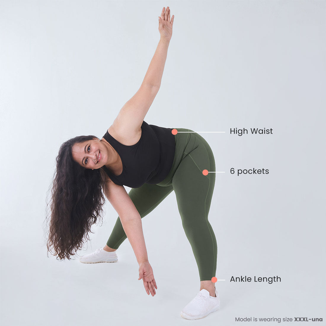 High Waisted Ankle Length Yoga Leggings with Pockets for Women