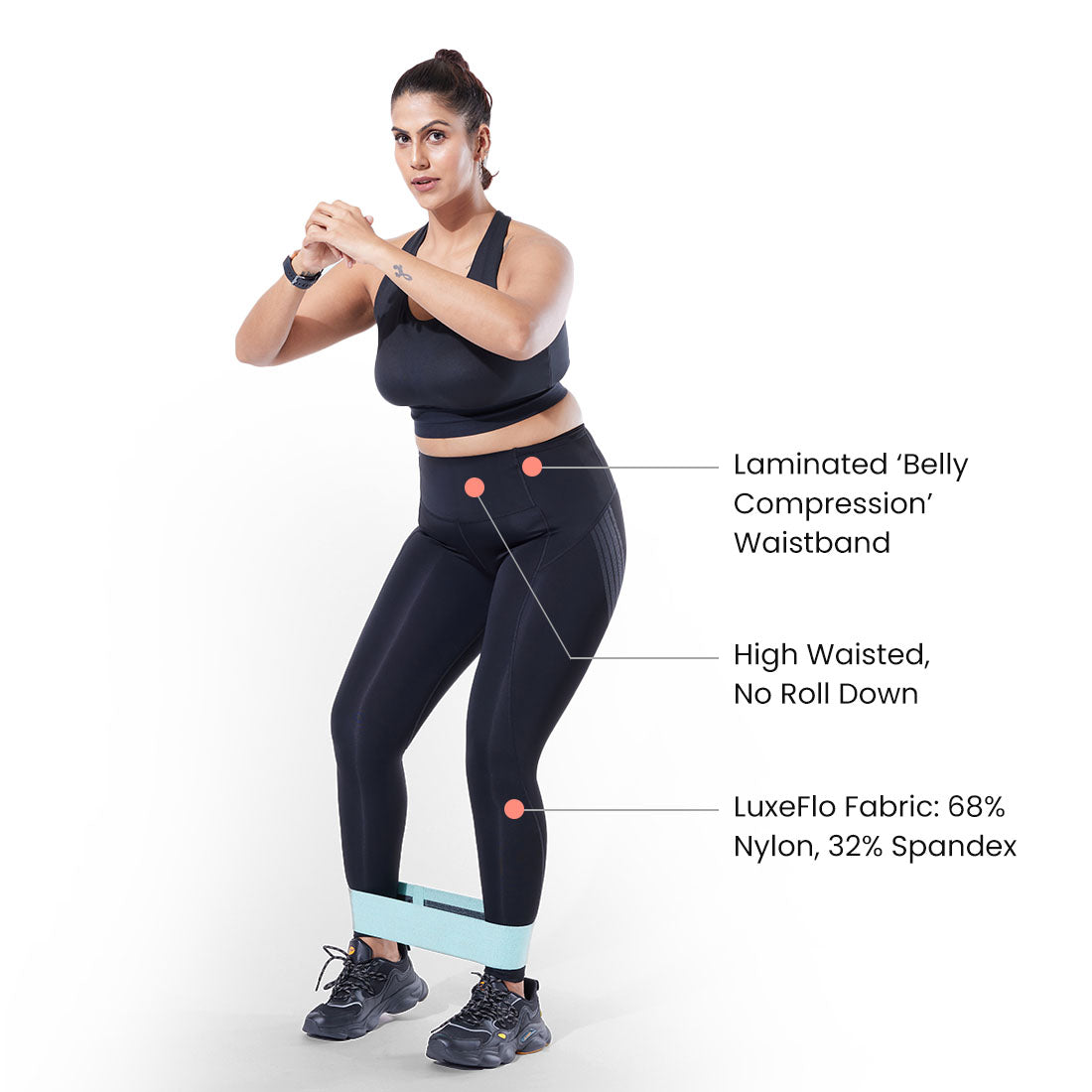 High Waisted Ankle Length Sports Leggings with Pockets for Women