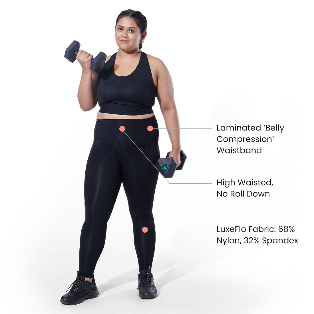 High Waisted Ankle Length Sports Leggings with Pockets for Women