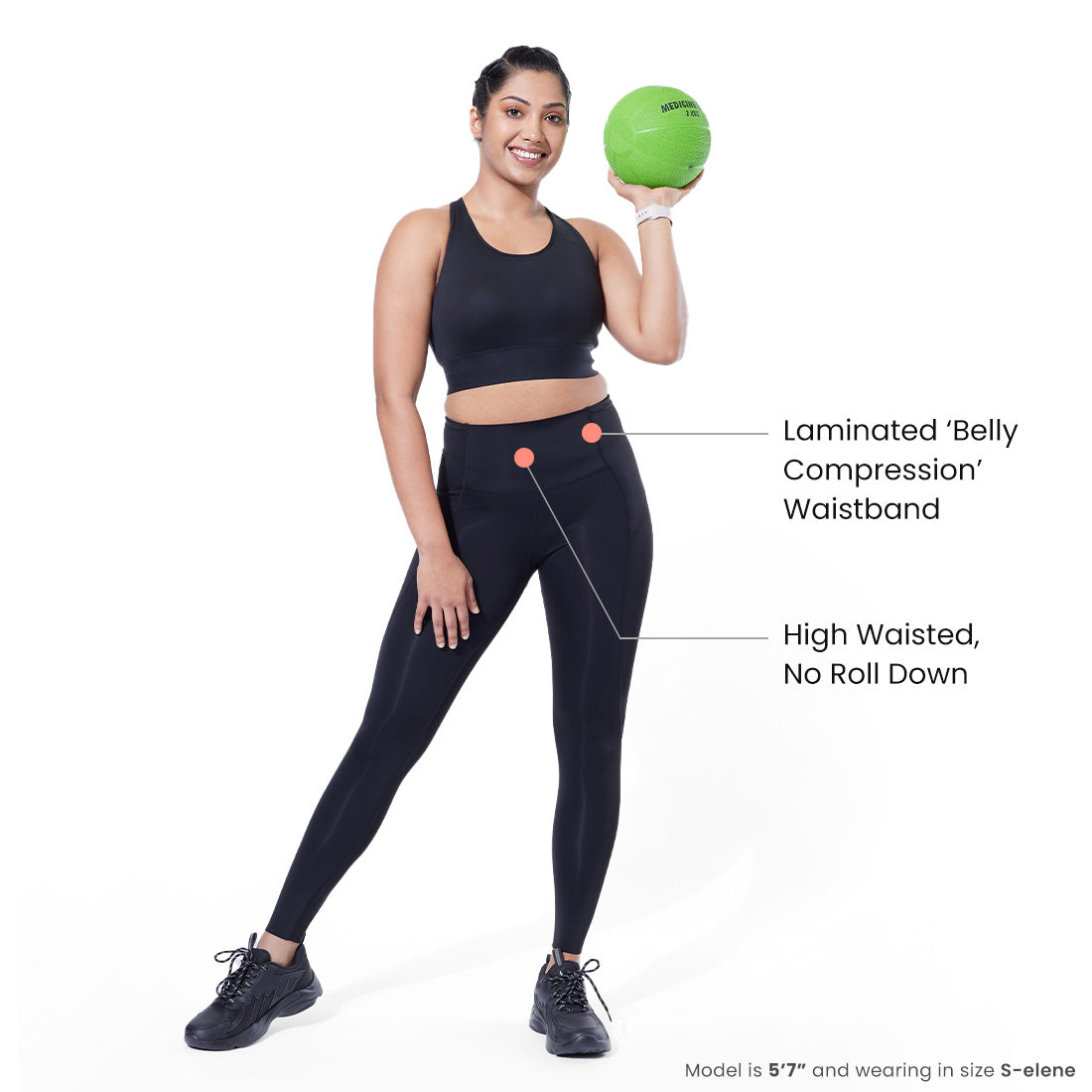 High Waisted Ankle Length Sports Leggings with Pockets for Women