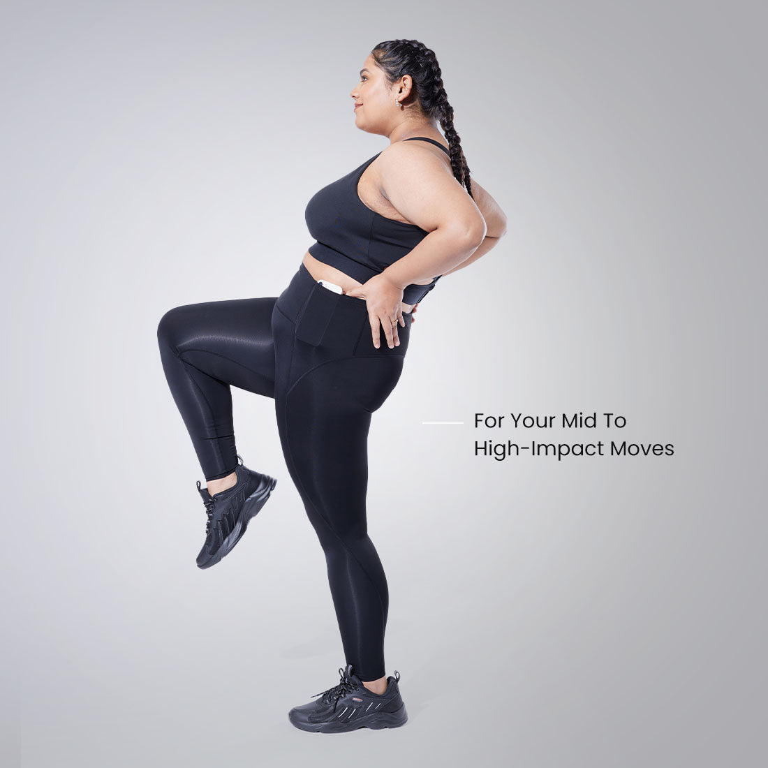 High Waisted Ankle Length Sports Leggings with Pockets for Women