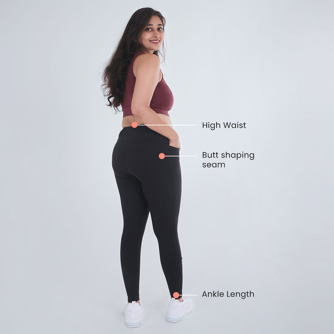 High Waisted Ankle Length Yoga Leggings with Pockets for Women