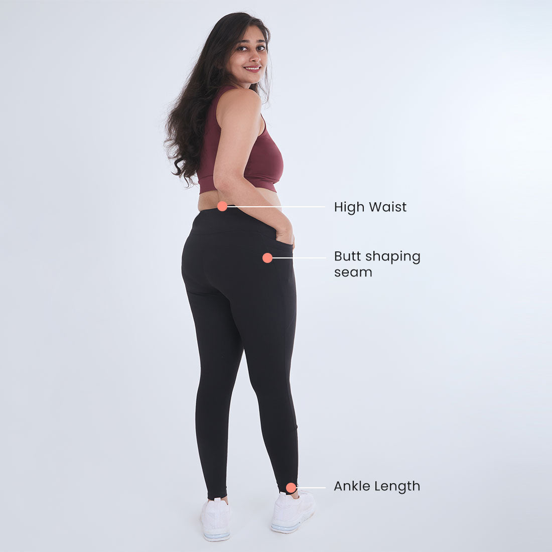High Waisted Ankle Length Yoga Leggings with Pockets for Women