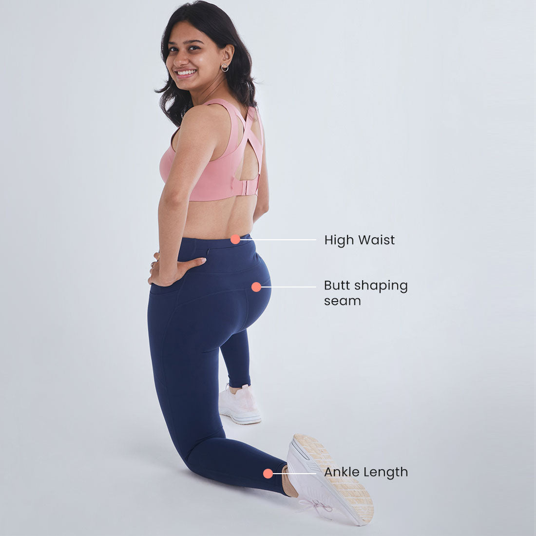High Waisted Ankle Length Yoga Leggings with Pockets for Women