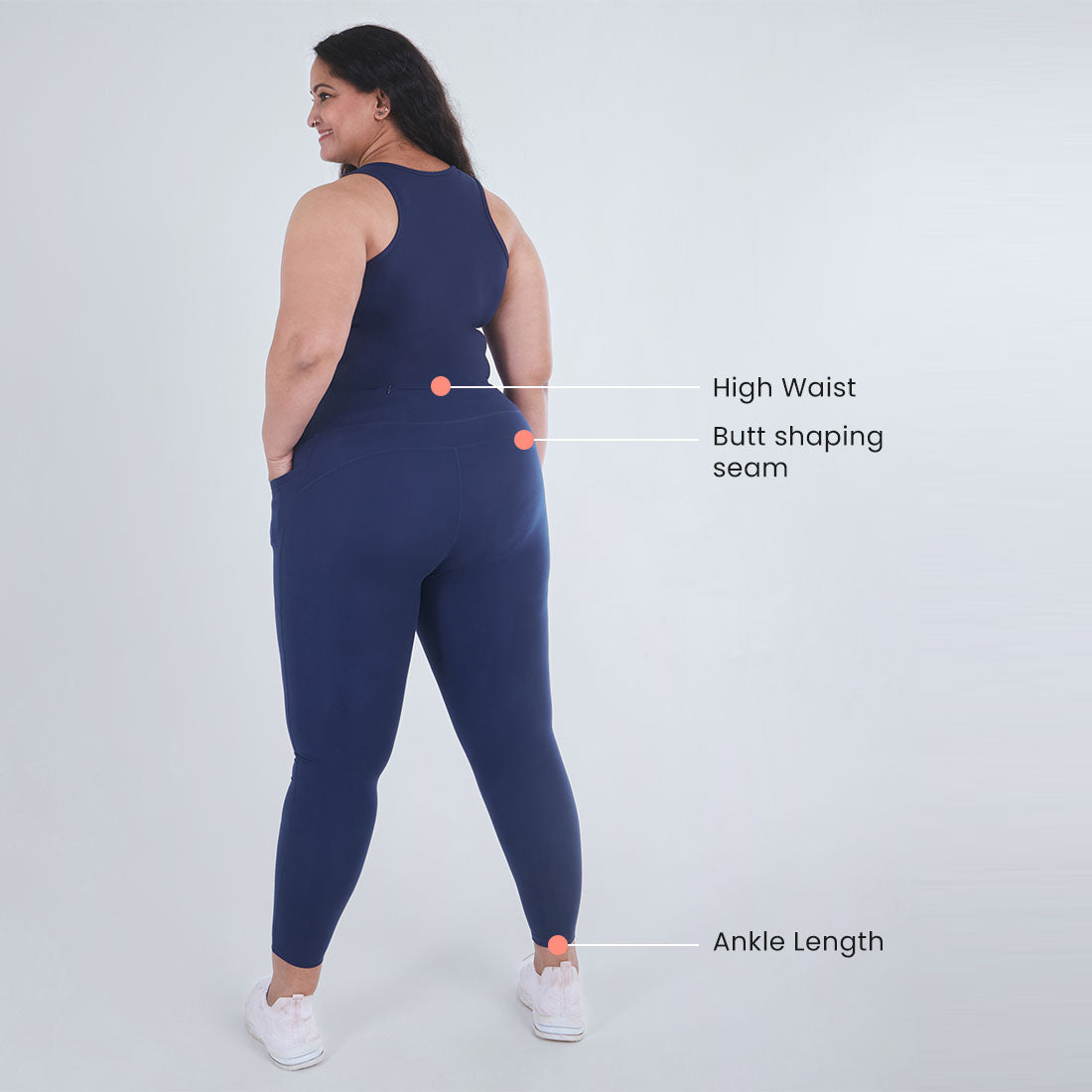 High Waisted Ankle Length Yoga Leggings with Pockets for Women