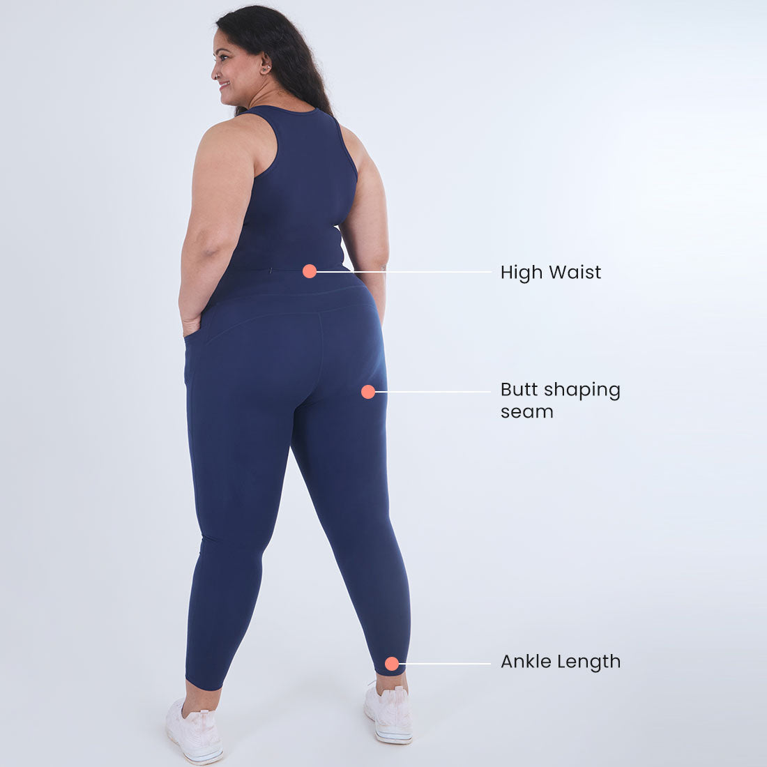 High Waisted Ankle Length Yoga Leggings with Pockets for Women