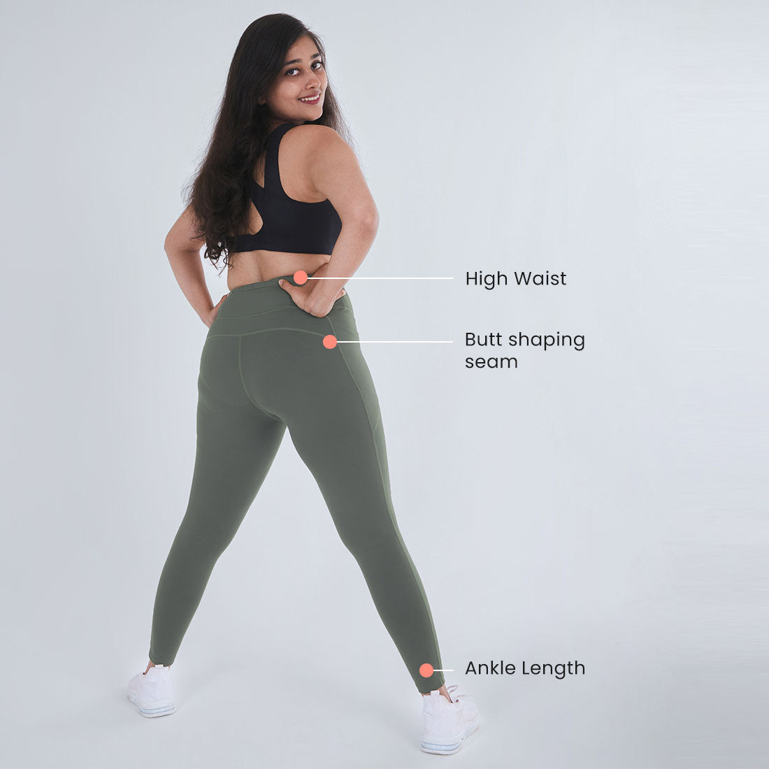 High Waisted Ankle Length Yoga Leggings with Pockets for Women